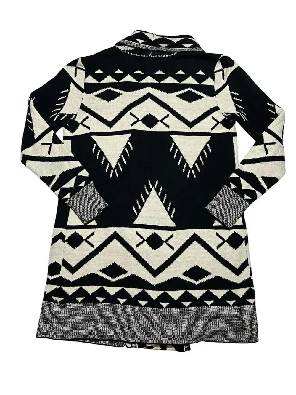 St. John's Bay Women's Aztec Tribal Print Open Front Long Cardigan Sweater - Picture 5 of 8